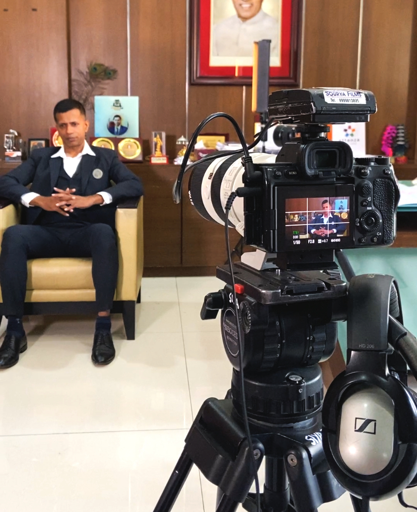 Corporate video production on set in Delhi