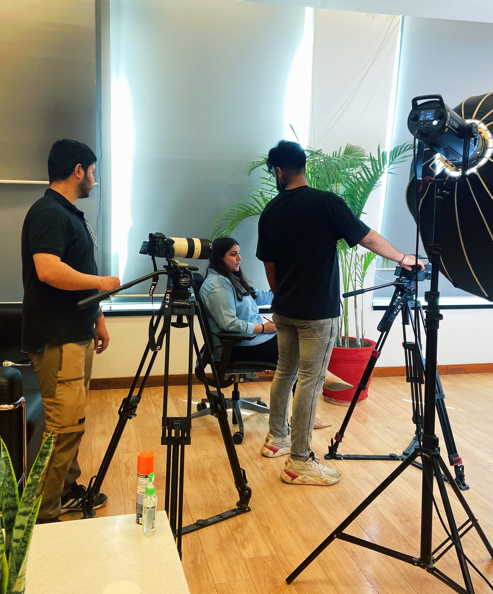 Skittles Productions team on a corporate video shoot